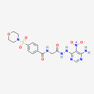 N-(2-(2-(6-amino-5-nitropyrimidin-4-yl)hydrazinyl)-2-oxoethyl)-4-(morpholinosulfonyl)benzamide