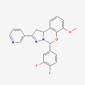 5-(3,4-Difluorophenyl)-7-methoxy-2-pyridin-3-yl-1,10b-dihydropyrazolo[1,5-c][1,3]benzoxazine