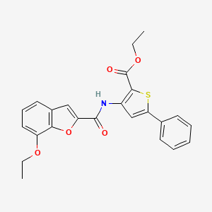 molecular formula C24H21NO5S B2985907 Ethyl 3-(7-ethoxybenzofuran-2-carboxamido)-5-phenylthiophene-2-carboxylate CAS No. 921801-07-2