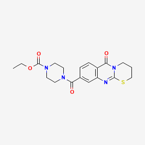 Ethyl 4-(6-oxo-2,3,4,6-tetrahydro-[1,3]thiazino[2,3-b]quinazoline-9-carbonyl)piperazine-1-carboxylate