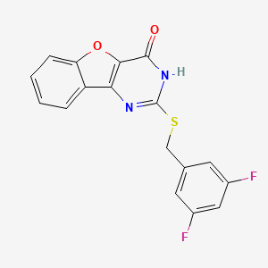 molecular formula C17H10F2N2O2S B2985923 2-[(3,5-二氟苄基)硫代][1]苯并呋喃[3,2-d]嘧啶-4(3H)-酮 CAS No. 1291857-40-3