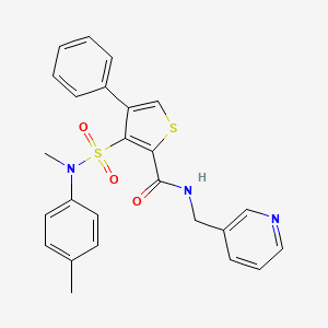 3-[methyl(4-methylphenyl)sulfamoyl]-4-phenyl-N-(pyridin-3-ylmethyl)thiophene-2-carboxamide