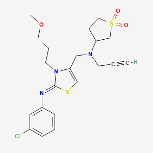 3-[({2-[(3-Chlorophenyl)imino]-3-(3-methoxypropyl)-2,3-dihydro-1,3-thiazol-4-yl}methyl)(prop-2-yn-1-yl)amino]-1lambda6-thiolane-1,1-dione