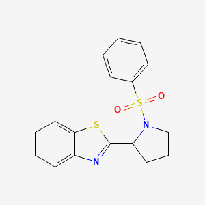 molecular formula C17H16N2O2S2 B2985942 2-[1-(Benzenesulfonyl)pyrrolidin-2-yl]-1,3-benzothiazole CAS No. 672925-44-9