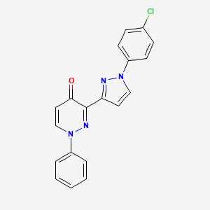 molecular formula C19H13ClN4O B2985943 3-[1-(4-Chlorophenyl)pyrazol-3-yl]-1-phenylpyridazin-4-one CAS No. 318497-94-8