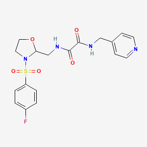 N1-((3-((4-fluorophenyl)sulfonyl)oxazolidin-2-yl)methyl)-N2-(pyridin-4-ylmethyl)oxalamide