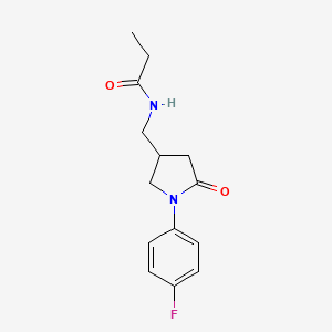 N-((1-(4-fluorophenyl)-5-oxopyrrolidin-3-yl)methyl)propionamide