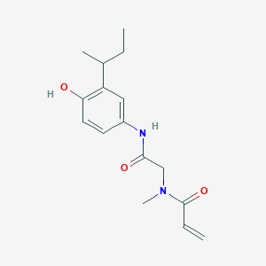 molecular formula C16H22N2O3 B2985952 N-[2-(3-Butan-2-yl-4-hydroxyanilino)-2-oxoethyl]-N-methylprop-2-enamide CAS No. 2361749-85-9