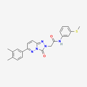 molecular formula C22H21N5O2S B2985968 2-[6-(3,4-dimethylphenyl)-3-oxo-[1,2,4]triazolo[4,3-b]pyridazin-2-yl]-N-(3-methylsulfanylphenyl)acetamide CAS No. 1251619-30-3