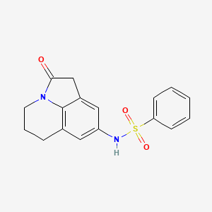 molecular formula C17H16N2O3S B2985972 N-(2-oxo-2,4,5,6-tetrahydro-1H-pyrrolo[3,2,1-ij]quinolin-8-yl)benzenesulfonamide CAS No. 898426-68-1