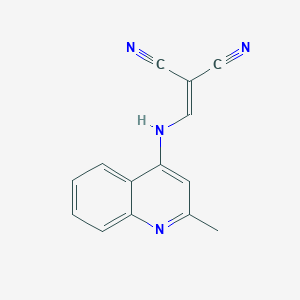 molecular formula C14H10N4 B2985975 (((2-Methyl-4-quinolyl)amino)methylene)methane-1,1-dicarbonitrile CAS No. 934094-34-5