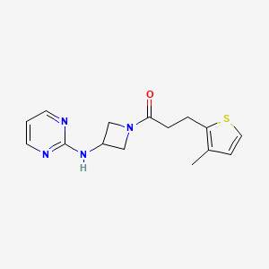 3-(3-Methylthiophen-2-yl)-1-(3-(pyrimidin-2-ylamino)azetidin-1-yl)propan-1-one