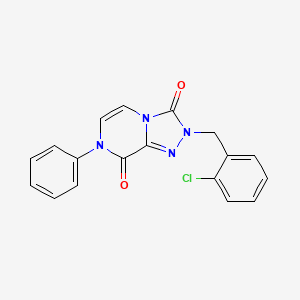 molecular formula C18H13ClN4O2 B2985981 2-(2-chlorobenzyl)-7-phenyl-[1,2,4]triazolo[4,3-a]pyrazine-3,8(2H,7H)-dione CAS No. 2034395-89-4