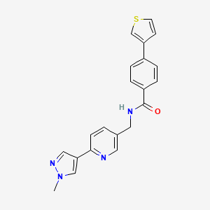 N-((6-(1-methyl-1H-pyrazol-4-yl)pyridin-3-yl)methyl)-4-(thiophen-3-yl)benzamide