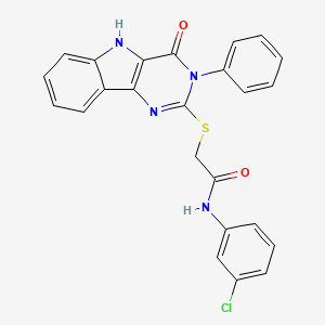 N-(3-chlorophenyl)-2-[(4-oxo-3-phenyl-5H-pyrimido[5,4-b]indol-2-yl)sulfanyl]acetamide