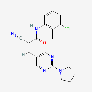 (Z)-N-(3-Chloro-2-methylphenyl)-2-cyano-3-(2-pyrrolidin-1-ylpyrimidin-5-yl)prop-2-enamide