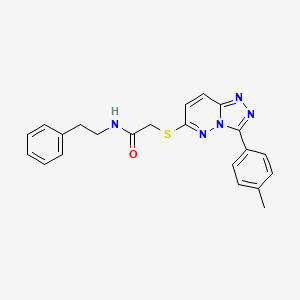 molecular formula C22H21N5OS B2986001 N-苯乙基-2-((3-(对甲苯基)-[1,2,4]三唑并[4,3-b]哒嗪-6-基)硫代)乙酰胺 CAS No. 852375-85-0