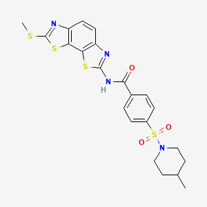 4-(4-methylpiperidin-1-yl)sulfonyl-N-(2-methylsulfanyl-[1,3]thiazolo[4,5-g][1,3]benzothiazol-7-yl)benzamide