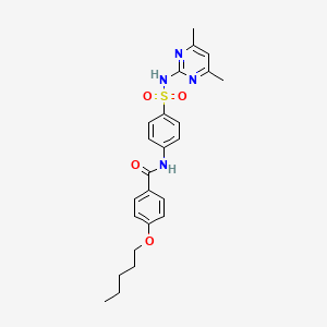 molecular formula C24H28N4O4S B2986006 N-[4-[(4,6-dimethylpyrimidin-2-yl)sulfamoyl]phenyl]-4-pentoxybenzamide CAS No. 457651-10-4