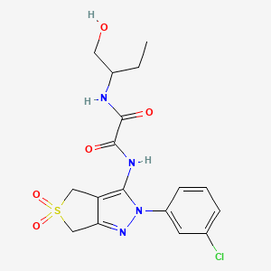 N1-(2-(3-chlorophenyl)-5,5-dioxido-4,6-dihydro-2H-thieno[3,4-c]pyrazol-3-yl)-N2-(1-hydroxybutan-2-yl)oxalamide