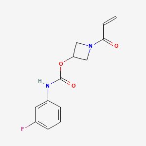 molecular formula C13H13FN2O3 B2986026 1-(prop-2-enoyl)azetidin-3-yl N-(3-fluorophenyl)carbamate CAS No. 2094396-50-4