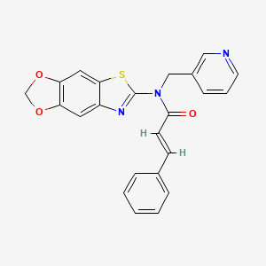 molecular formula C23H17N3O3S B2986039 N-([1,3]二氧杂[4',5':4,5]苯并[1,2-d]噻唑-6-基)-N-(吡啶-3-基甲基)肉桂酰胺 CAS No. 895019-04-2