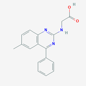 molecular formula C17H15N3O2 B2986041 2-[(6-Methyl-4-phenylquinazolin-2-yl)amino]acetic acid CAS No. 333749-21-6