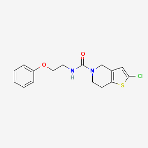 molecular formula C16H17ClN2O2S B2986046 2-chloro-N-(2-phenoxyethyl)-6,7-dihydrothieno[3,2-c]pyridine-5(4H)-carboxamide CAS No. 2034459-19-1