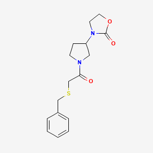 3-{1-[2-(Benzylsulfanyl)acetyl]pyrrolidin-3-yl}-1,3-oxazolidin-2-one