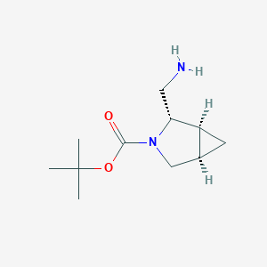 molecular formula C11H20N2O2 B2986061 tert-butyl (1S,2S,5R)-2-(aminomethyl)-3-azabicyclo[3.1.0]hexane-3-carboxylate CAS No. 1108172-95-7