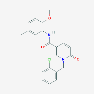 molecular formula C21H19ClN2O3 B2986064 1-(2-chlorobenzyl)-N-(2-methoxy-5-methylphenyl)-6-oxo-1,6-dihydropyridine-3-carboxamide CAS No. 946362-38-5