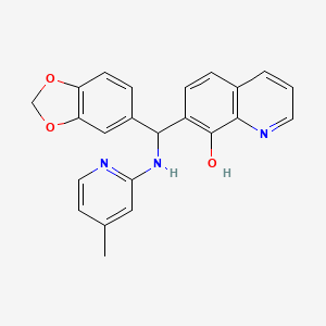 molecular formula C23H19N3O3 B2986065 7-(Benzo[d][1,3]dioxol-5-yl((4-methylpyridin-2-yl)amino)methyl)quinolin-8-ol CAS No. 325992-59-4