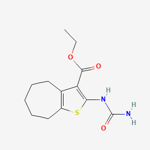 molecular formula C13H18N2O3S B2986070 2-(氨基甲酰氨基)-5,6,7,8-四氢-4H-环庚并[b]噻吩-3-羧酸乙酯 CAS No. 309736-19-4