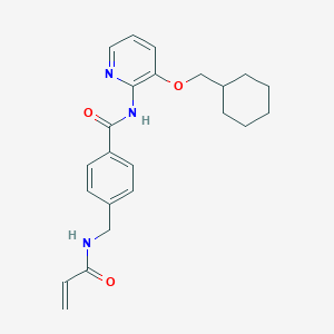 molecular formula C23H27N3O3 B2986086 N-[3-(cyclohexylmethoxy)pyridin-2-yl]-4-[(prop-2-enamido)methyl]benzamide CAS No. 1798002-45-5