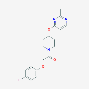 molecular formula C18H20FN3O3 B2986089 2-(4-Fluorophenoxy)-1-(4-((2-methylpyrimidin-4-yl)oxy)piperidin-1-yl)ethanone CAS No. 2097915-06-3