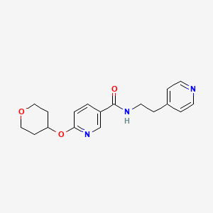 molecular formula C18H21N3O3 B2986091 N-(2-(吡啶-4-基)乙基)-6-((四氢-2H-吡喃-4-基)氧基)烟酰胺 CAS No. 1903337-31-4