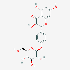 molecular formula C21H22O11 B2986103 (2R,3R)-3,5,7-Trihydroxy-2-[4-[(2S,3R,4S,5S,6R)-3,4,5-trihydroxy-6-(hydroxymethyl)oxan-2-yl]oxyphenyl]-2,3-dihydrochromen-4-one CAS No. 87314-52-1