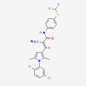 (E)-2-cyano-3-[1-(2,5-dichlorophenyl)-2,5-dimethylpyrrol-3-yl]-N-[4-(difluoromethylsulfanyl)phenyl]prop-2-enamide