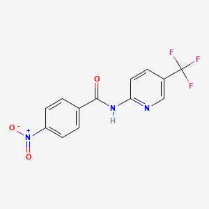 molecular formula C13H8F3N3O3 B2986110 4-nitro-N-[5-(trifluoromethyl)pyridin-2-yl]benzamide CAS No. 1024302-88-2