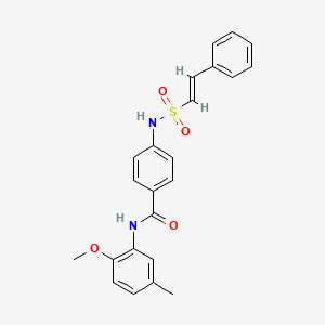 molecular formula C23H22N2O4S B2986113 N-(2-methoxy-5-methylphenyl)-4-[[(E)-2-phenylethenyl]sulfonylamino]benzamide CAS No. 876866-54-5