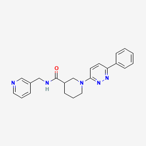 molecular formula C22H23N5O B2986116 1-(6-苯基哒嗪-3-基)-N-(吡啶-3-基甲基)哌啶-3-甲酰胺 CAS No. 1105212-56-3