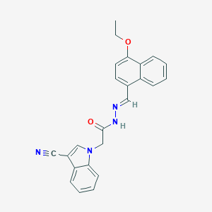 molecular formula C24H20N4O2 B298612 2-(3-cyano-1H-indol-1-yl)-N'-[(4-ethoxy-1-naphthyl)methylene]acetohydrazide 