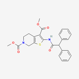 molecular formula C25H24N2O5S B2986122 dimethyl 2-(2,2-diphenylacetamido)-4,5-dihydrothieno[2,3-c]pyridine-3,6(7H)-dicarboxylate CAS No. 886940-22-3