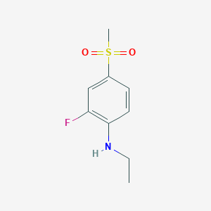 molecular formula C9H12FNO2S B2986124 N-乙基-2-氟-4-甲磺酰基苯胺 CAS No. 1864906-89-7