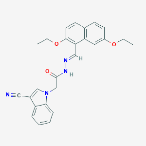 molecular formula C26H24N4O3 B298613 2-(3-cyano-1H-indol-1-yl)-N'-[(2,7-diethoxy-1-naphthyl)methylene]acetohydrazide 