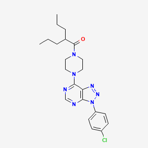 molecular formula C22H28ClN7O B2986131 1-(4-(3-(4-chlorophenyl)-3H-[1,2,3]triazolo[4,5-d]pyrimidin-7-yl)piperazin-1-yl)-2-propylpentan-1-one CAS No. 920389-26-0