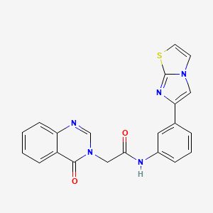 N-(3-(imidazo[2,1-b]thiazol-6-yl)phenyl)-2-(4-oxoquinazolin-3(4H)-yl)acetamide