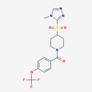 (4-((4-methyl-4H-1,2,4-triazol-3-yl)sulfonyl)piperidin-1-yl)(4-(trifluoromethoxy)phenyl)methanone