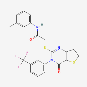 2-((4-oxo-3-(3-(trifluoromethyl)phenyl)-3,4,6,7-tetrahydrothieno[3,2-d]pyrimidin-2-yl)thio)-N-(m-tolyl)acetamide