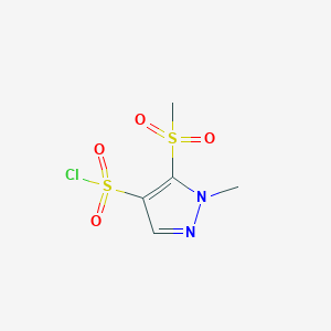 molecular formula C5H7ClN2O4S2 B2986164 1-Methyl-5-methylsulfonylpyrazole-4-sulfonyl chloride CAS No. 2470439-35-9
